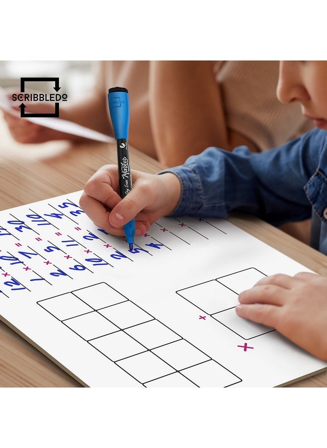 Scribbledo 11" X 14" Dry Erase Multiplication Chart Whiteboard Double Sided Multiplication Table White Board For Homeschool Classroom Kids Students Math Manipulative Lapboard Game  - Image 5