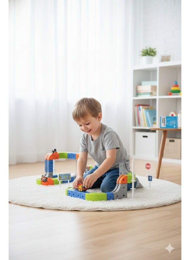 Magni Mates 70-Piece DIY Magnetic Levitation Track Set – Anti-Gravity Maglev Train Toy with Rechargeable Battery & USB Charger – 3D Loop Coaster Building Kit for Kids Ages 3+ - Image 2