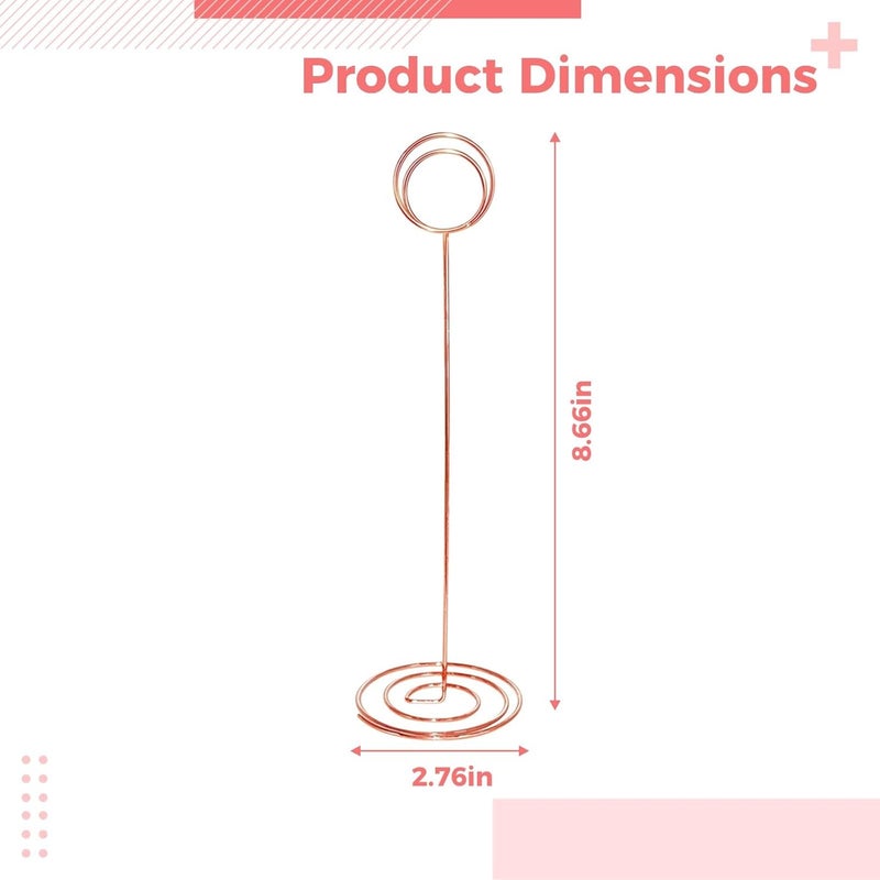 24 Pcs Metal Photo Holders Set, Gold Silver Rose Gold, 8.7 In/22 Cm Stands, Wedding Table Number Holders with Secure Base - Image 4