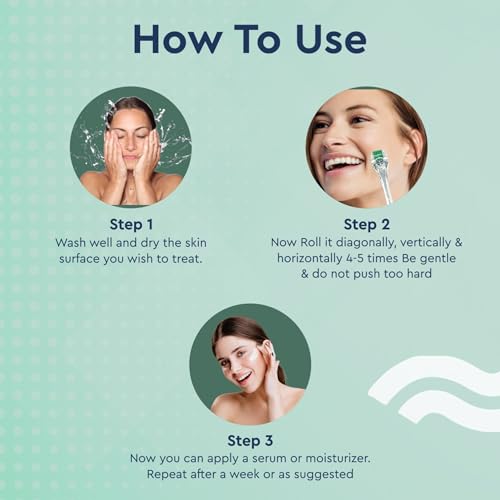 GUBB Derma Roller 0.5mm for Face - Microneedling Tool for Acne Scars,Wrinkles,Beard Growth Stimulator,Skin Rejuvenation,Stretch Marks,Glowing Skin and Hair Regrowth - Transparent Green - Image 5