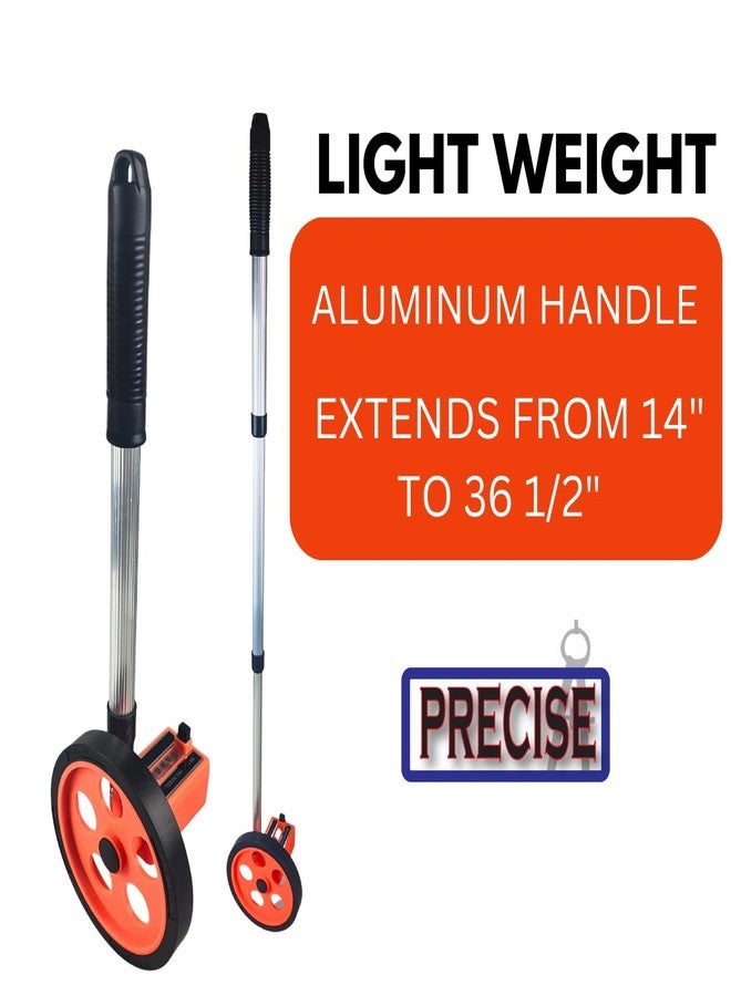 برسايذ اي شريط قياس دقيق بعجلة مشي بطول 1000 قدم | عداد مدمج بأربعة أرقام | قطر العجلة 5.5 بوصة | مقابض قابلة للتعديل من 13.5 بوصة إلى 34 بوصة | مثالي للاستخدام في الهواء الطلق، وتنسيق الحدائق، والمسح، والبناء - Image 3