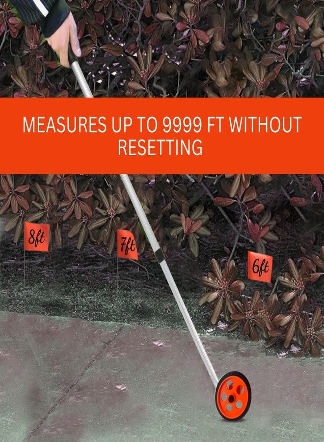 برسايذ اي شريط قياس دقيق بعجلة مشي بطول 1000 قدم | عداد مدمج بأربعة أرقام | قطر العجلة 5.5 بوصة | مقابض قابلة للتعديل من 13.5 بوصة إلى 34 بوصة | مثالي للاستخدام في الهواء الطلق، وتنسيق الحدائق، والمسح، والبناء - Image 5