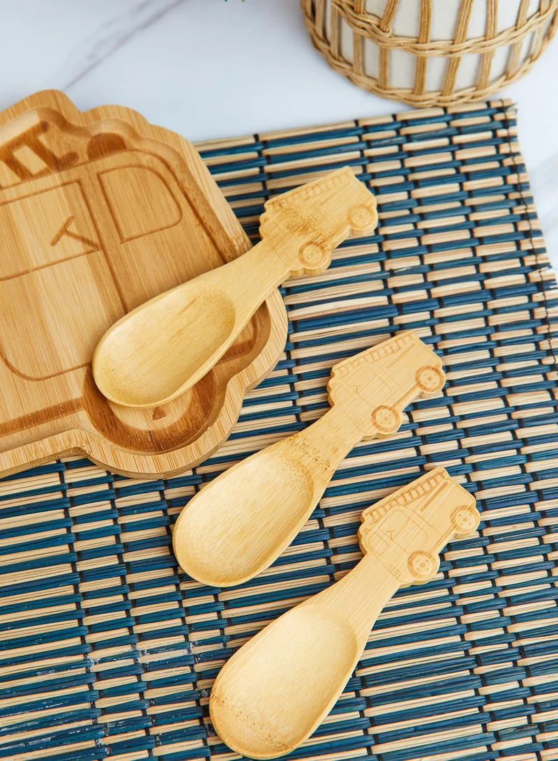 Sass & Belle Bamboo Fire Engine Spoons - Set Of 3