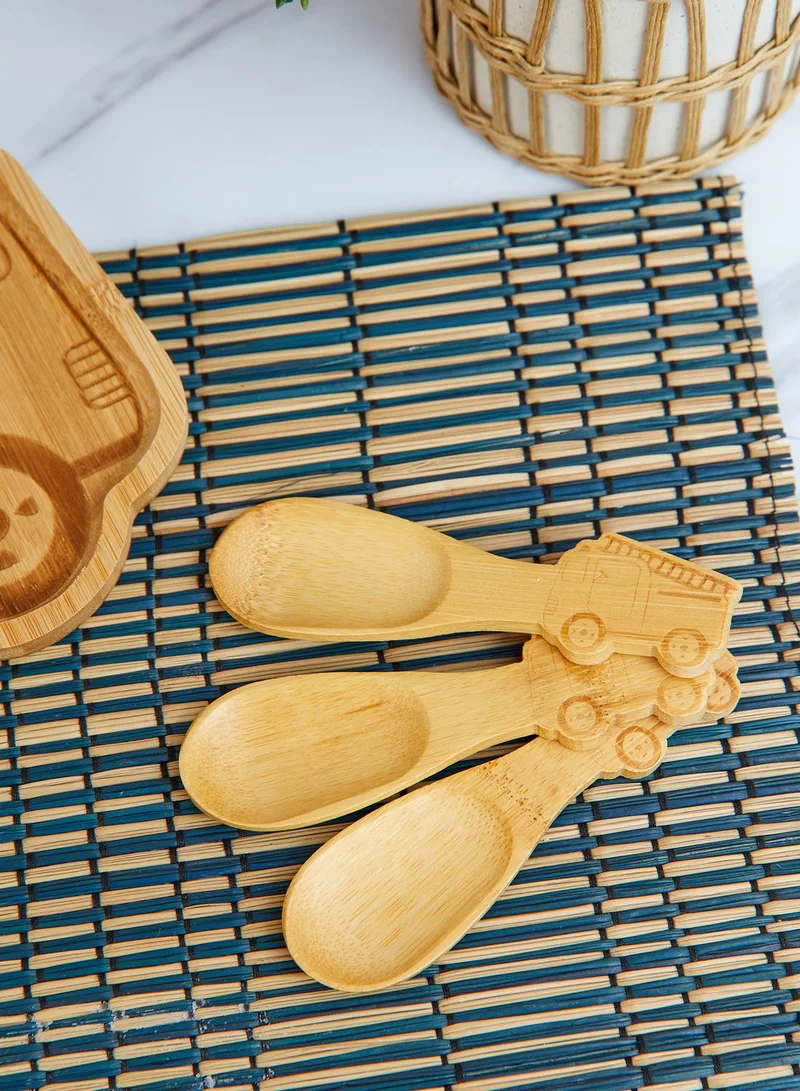 Sass & Belle Bamboo Fire Engine Spoons - Set Of 3
