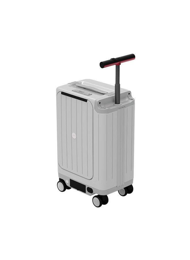Summit Electric Ride-on Luggage For Moms And Kids, Travel Suitcase, Trolley Case, Racing Drift Carry-on, White 20 Inch