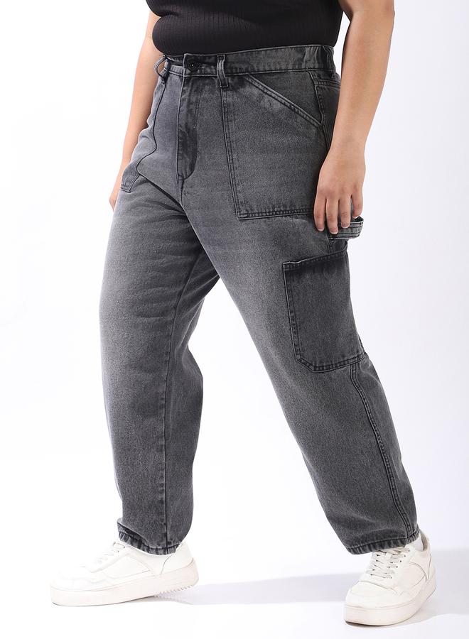 هاي ستار جينز كارغو نسائي بخصر مرتفع بقصة أم مسترخية - Image 3
