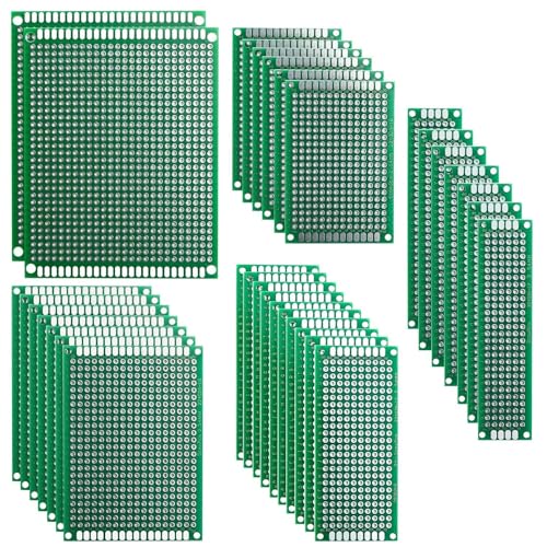 ELEGOO 32 Pcs Double Sided PCB Board Prototype Kit for DIY Soldering with 5 Sizes Compatible with Arduino Kits - Image 1
