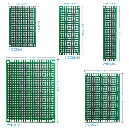 ELEGOO 32 Pcs Double Sided PCB Board Prototype Kit for DIY Soldering with 5 Sizes Compatible with Arduino Kits - Image 3