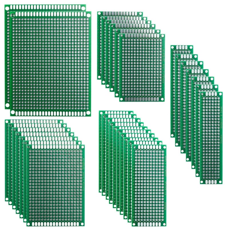 ELEGOO 32 Pcs Double Sided PCB Board Prototype Kit for DIY Soldering with 5 Sizes Compatible with Arduino Kits - Image 2