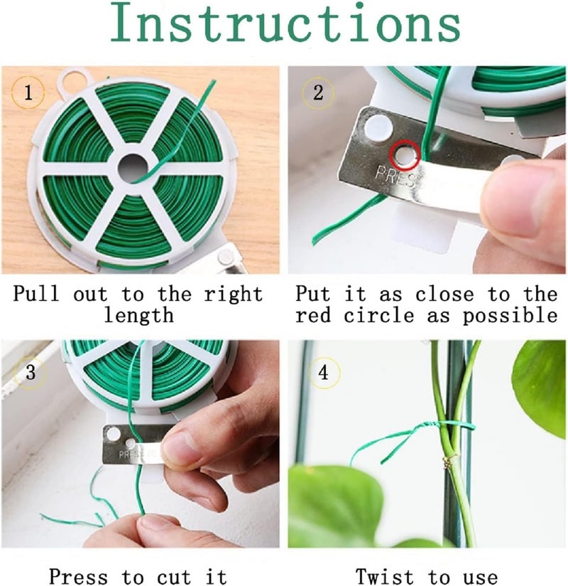 Reusable Plant Cable Ties 50m 164ft Green Flexible Wire For Climbing Plants - Image 4