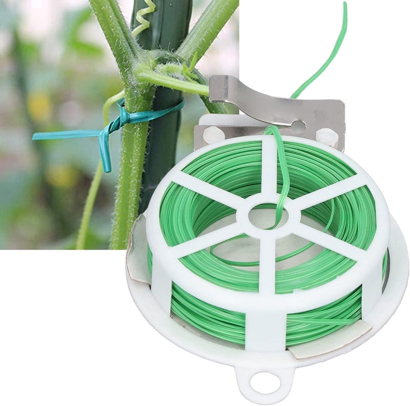 Reusable Plant Cable Ties 50m 164ft Green Flexible Wire For Climbing Plants - Image 1