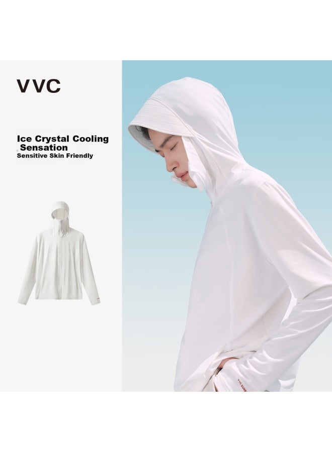 Vvc Uni Summer Thin Breathable Uv Protection Sun Jacket Snow Mountain White L - Image 3