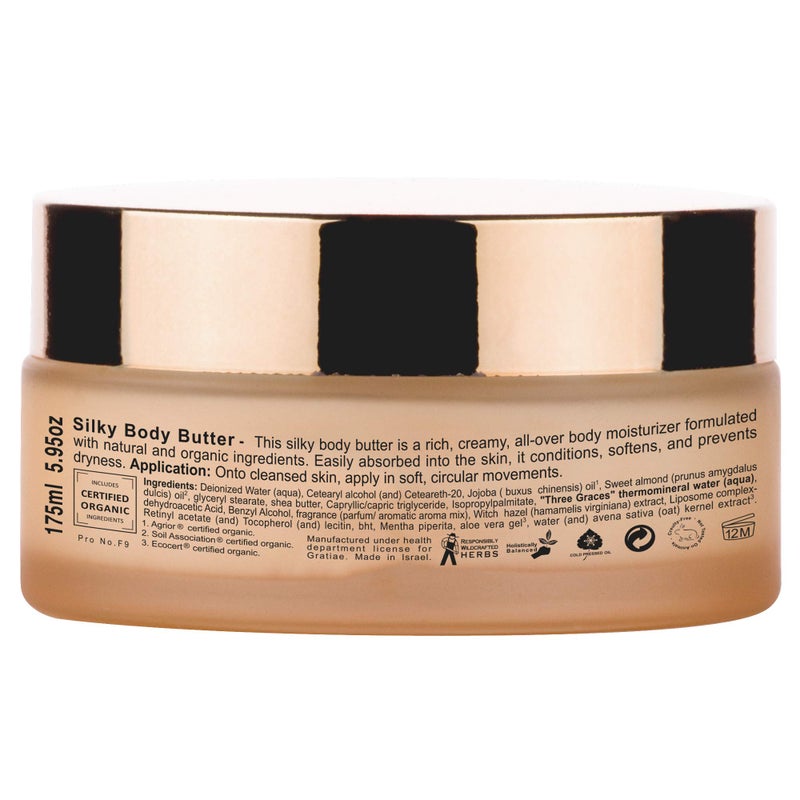Gratiae organic beauty by nature silky body butter, anti aging skin care shea butter, moisturizer, hydrating stretch mark cream, firming, neck & DÃ©colletÃ©, Apple, Green Tea, and Ginger 5.95Fl.oz - Image 5