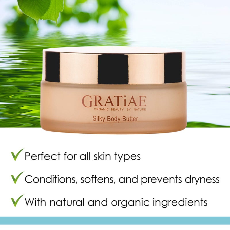 Gratiae organic beauty by nature silky body butter, anti aging skin care shea butter, moisturizer, hydrating stretch mark cream, firming, neck & DÃ©colletÃ©, Apple, Green Tea, and Ginger 5.95Fl.oz - Image 2