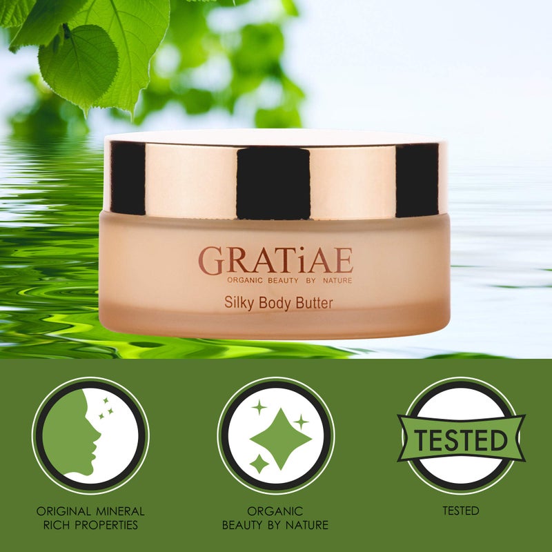 Gratiae organic beauty by nature silky body butter, anti aging skin care shea butter, moisturizer, hydrating stretch mark cream, firming, neck & DÃ©colletÃ©, Apple, Green Tea, and Ginger 5.95Fl.oz - Image 3
