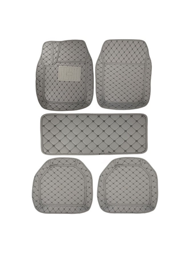 Universal 5Pcs Car Floor Mats Set | Waterproof Odour-Free Anti-Skid Foot Mats with Comfortable Heel Pad | Easy to Clean, Durable, Eco-Friendly Interior Protection - Image 2