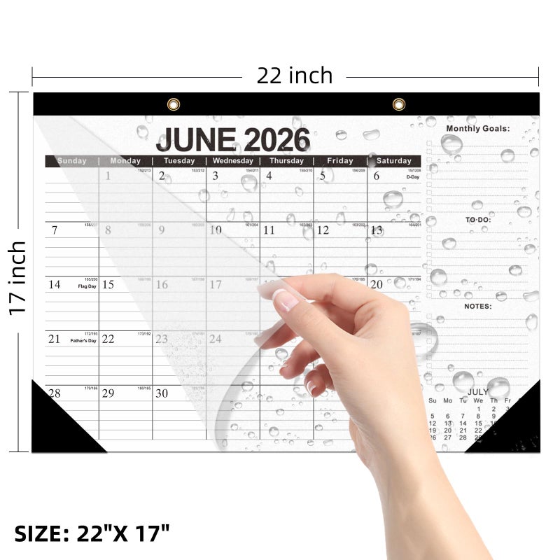 ZTX 2026 Calendar Desk Calendars as Big Deskpad or Large Hanging Wall Planner for Home Classroom School Large Desk Calendar 22"x17"Jan.2026-Jun.2027 - Image 3