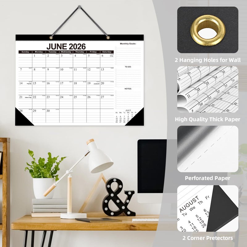 ZTX 2026 Calendar Desk Calendars as Big Deskpad or Large Hanging Wall Planner for Home Classroom School Large Desk Calendar 22"x17"Jan.2026-Jun.2027 - Image 4