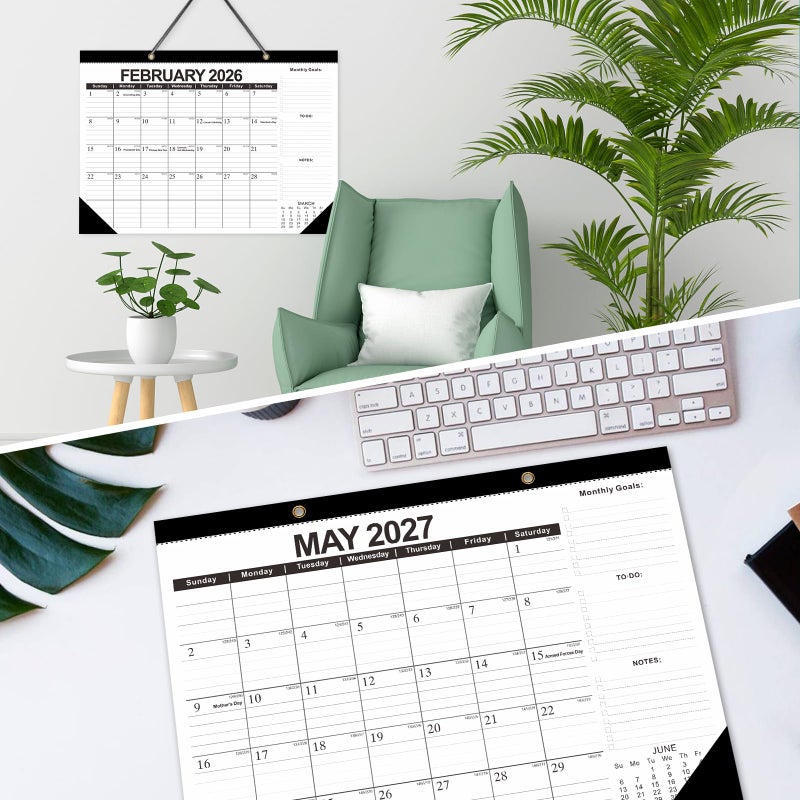 ZTX 2026 Calendar Desk Calendars as Big Deskpad or Large Hanging Wall Planner for Home Classroom School Large Desk Calendar 22"x17"Jan.2026-Jun.2027 - Image 2