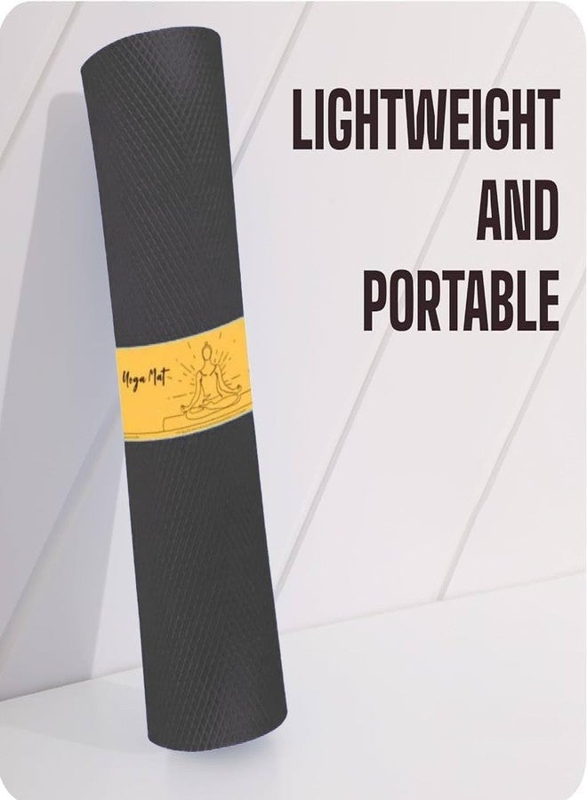Digionics Yoga Mats For Women Yoga Mat For Men Exercise Mat For Home Workout Gym Mat Anti Slip Yoga Mat Workout Mat Yoga Mat For Kids Yoga Mate Gym Mats (Black, 2mm) - Image 2