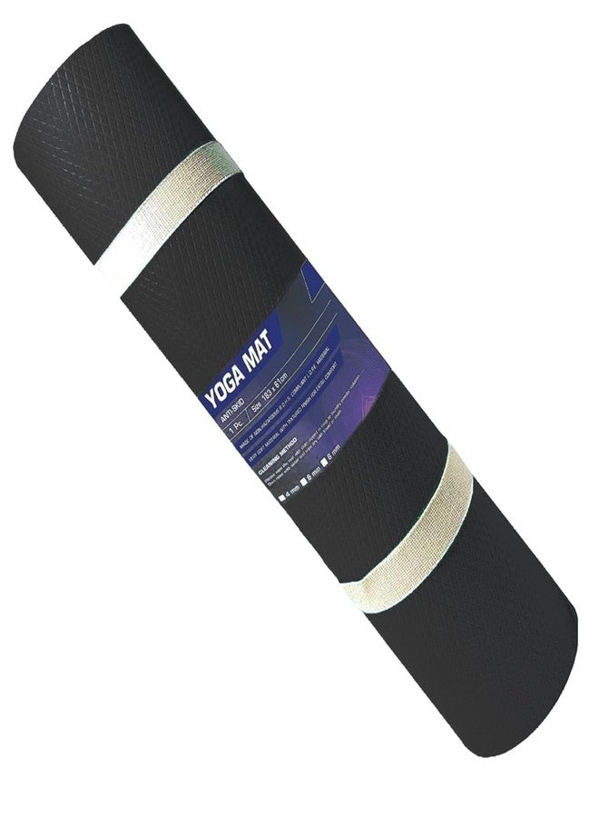 Digionics Yoga Mats For Women Yoga Mat For Men Exercise Mat For Home Workout Gym Mat Anti Slip Yoga Mat Workout Mat Yoga Mat For Kids Yoga Mate Gym Mats (Black, 2mm) - Image 1