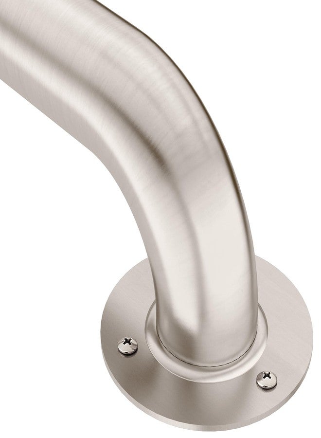 Moen 7412 Bathroom Safety 12-Inch Stainless Steel Bathroom Grab Bar with Exposed Screws, Stainless - Image 1