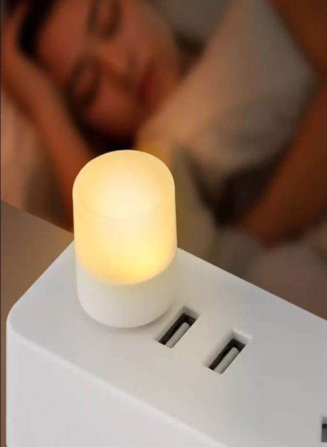 EVALUEMART Plastic Usb Lights By Night Plug-In Mini Led Bulb Portable Compact Night Light,Ideal For Bedroom Bathroom Nursery Hallway Kitchen,Car Outdoor(Warm Light) - Image 2