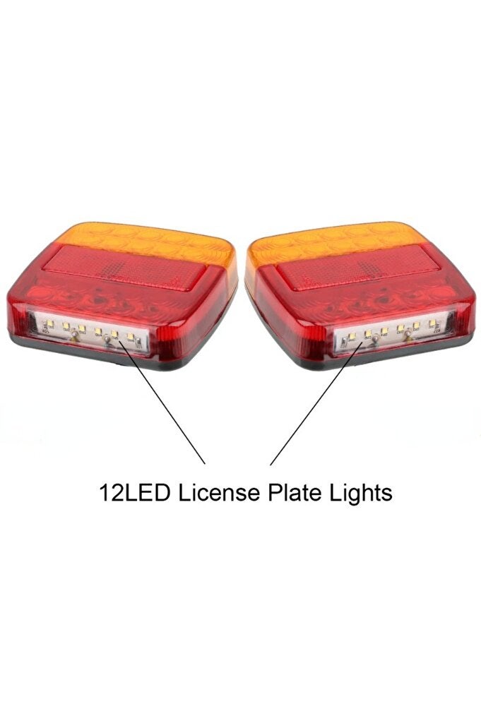 rayihni 2pcs 12V Taillight Turn Signal Indicator 26 LED Tail Light Car Number Plate Light Rear Reverse Brake - Image 1