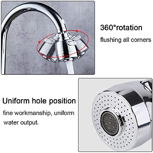 HENIJ Water Swivel Faucet Extender, 360 ° Rotatable Spray Head Adapter Kitchen Swivel Tap Double Mode Water Saving Spray Splash-Proof Faucet for Bathroom Kitchen (SHORT, Pack of 1) - Image 4