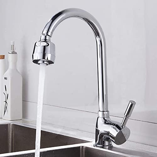 HENIJ Water Swivel Faucet Extender, 360 ° Rotatable Spray Head Adapter Kitchen Swivel Tap Double Mode Water Saving Spray Splash-Proof Faucet for Bathroom Kitchen (SHORT, Pack of 1) - Image 2