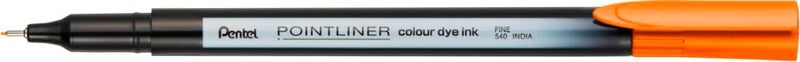 بنتل قلم Pentel S40 Pointliner، حبر صبغ ملون، خط 0.4 مم، حبر برتقالي (قلم واحد) - Image 1