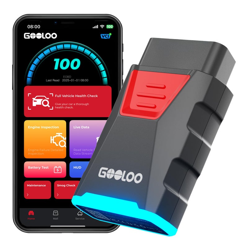 GOOLOO DEEPSCAN DS100 OBD2 Scanner Bluetoothï¼ŒAll System Diagnostic Tool Car Code Reader for iOS & Android, 6+ Reset Functions, Repair Guides, Check Engine, Wireless OBD-II Scan Tool on Vehicles 1996+ - Image 1