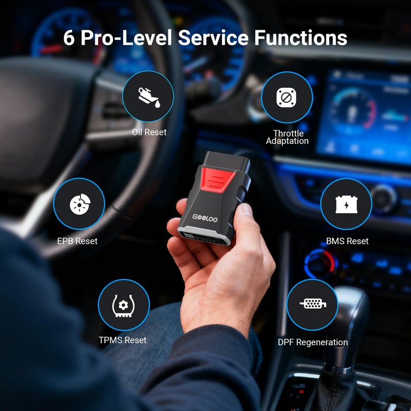 GOOLOO DEEPSCAN DS100 OBD2 Scanner Bluetoothï¼ŒAll System Diagnostic Tool Car Code Reader for iOS & Android, 6+ Reset Functions, Repair Guides, Check Engine, Wireless OBD-II Scan Tool on Vehicles 1996+ - Image 5