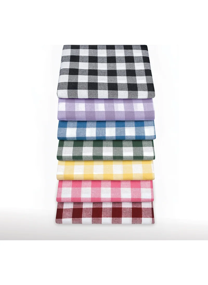 Vagonik Multi-Purpose Tablecloth Picnic Cloth & Tablecloth Black Plaid Gingham Patterned 140X140 cm