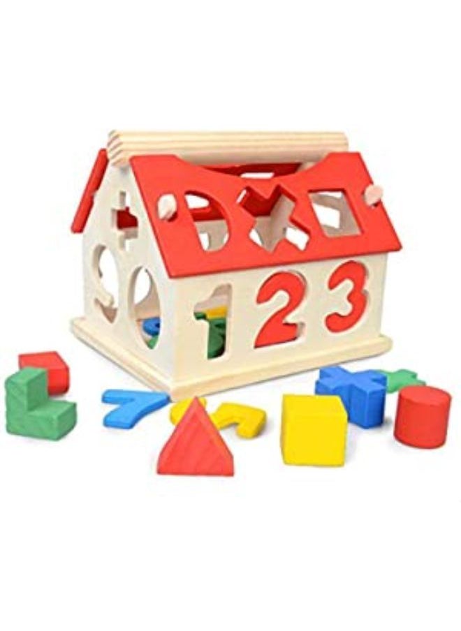 Digital house woden made toy number house 