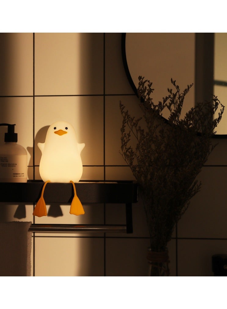 ضوء ليلي من السيليكون على شكل بطة، مصباح حيوانات لطيف لغرفة الأطفال، مصباح أنيمي قابل لإعادة الشحن مع حساس لمس للإضاءة الجانبية لغرف نوم الأطفال، ديكور منزلي، هدايا عيد الميلاد أو عيد الميلاد للأطفال، مناسب للبنات والبنين. - Image 5