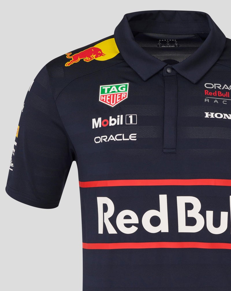 CASTORE قميص بولو للرجال من كاستور ريد بول ريسينغ F1 - أزرق داكن | منتجات رسمية لفريق الفورمولا 1 2025 | أكمام قصيرة | قميص بولو | عبوة من 1 - Image 5