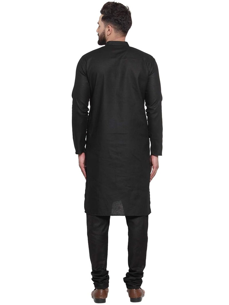 jompers طقم جومبرز للرجال من القطن الكرتا والبنطال باللون الأسود - Image 2