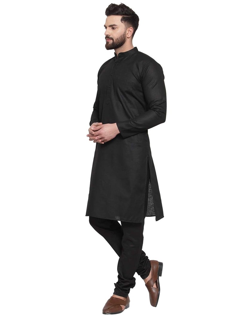 jompers طقم جومبرز للرجال من القطن الكرتا والبنطال باللون الأسود - Image 3