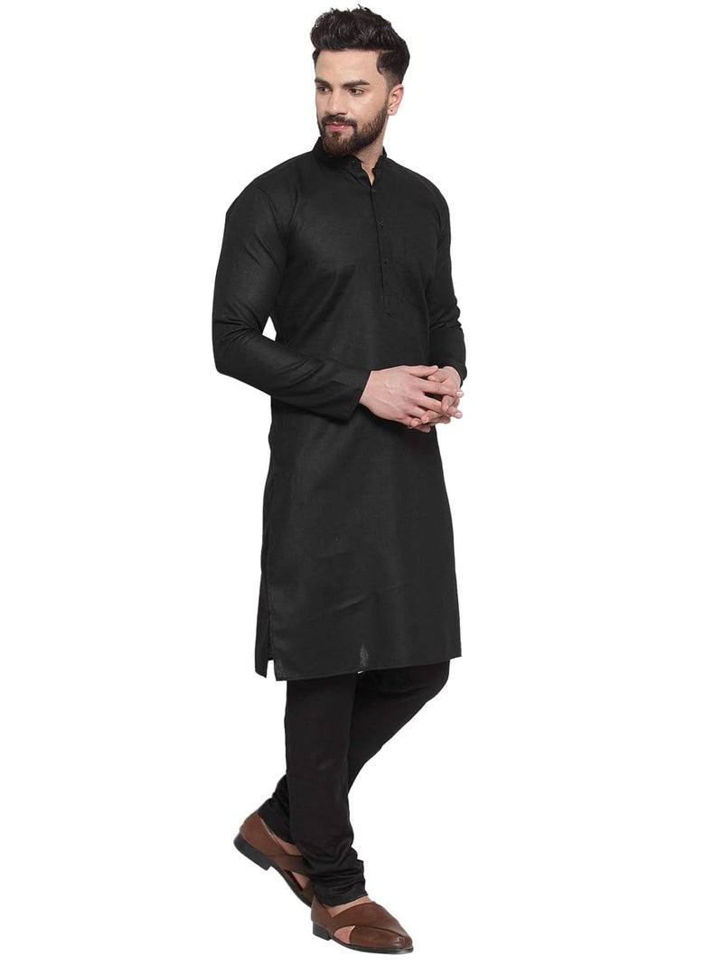 jompers طقم جومبرز للرجال من القطن الكرتا والبنطال باللون الأسود - Image 4