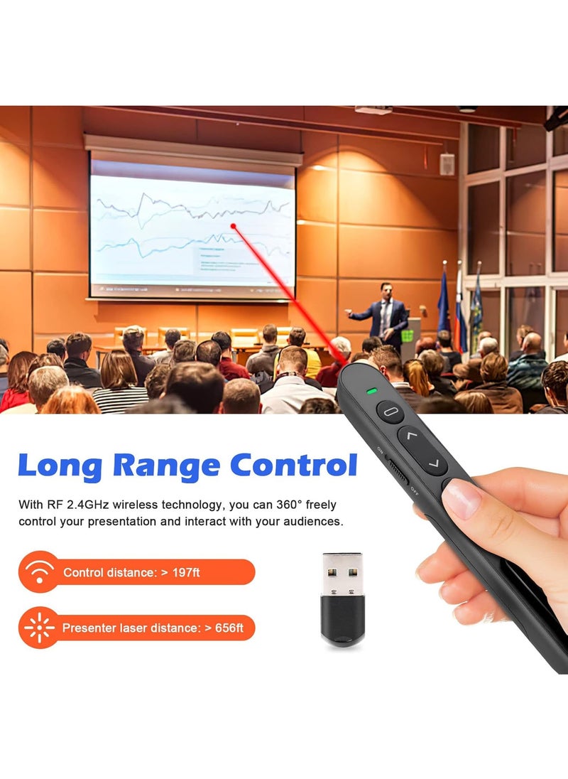 MAOGEDA Wireless Presenter Remote Control, Hyperlink, Volume, Remote Controlled Laser Presentation Click Pen Powerpoint Office Presentation Clicker for Keynote/Ppt/Mac/Pc/Laptop  - Image 4