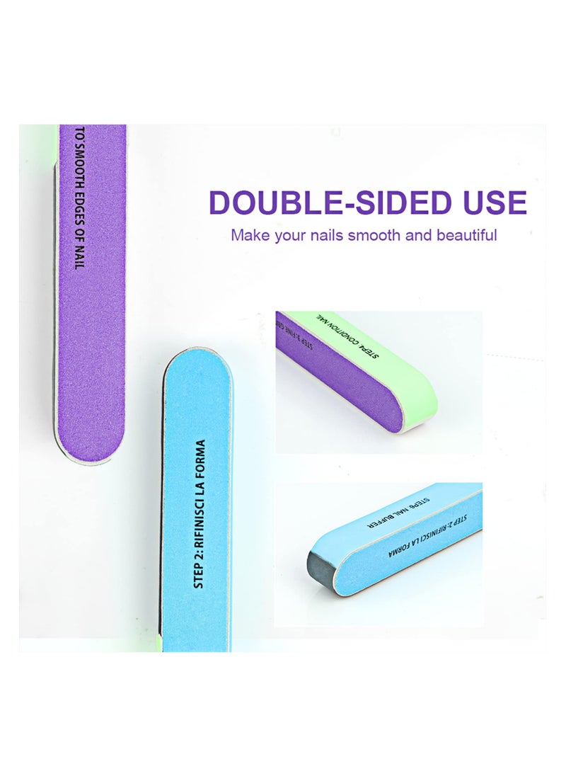 KHAJUL - 11 PCS Nail File Set, Come with Cuticle Nipper and Pusher, For Dead Skin Nail Trimming Manicure Tools (Random Color) - Image 1