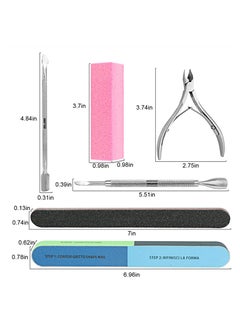 KHAJUL 11 PCS Nail File Set, Come with Cuticle Nipper and Pusher, For Dead Skin Nail Trimming Manicure Tools (Random Color)  - Image 2