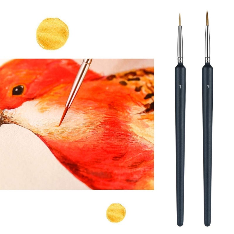 Foxelli Paint Brush Set with Nylon Hair Detailing Brush for Painting for Acrylic Painting, 6pc Paint Brushes Set, Professional Wolf Fine Tip, Figures, Oil Watercolor Paint Brushes Set for Fine Detailing (1) - Image 4