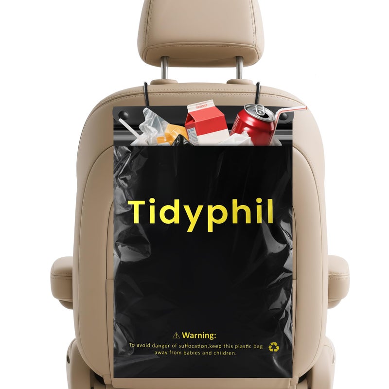 Tidyphil 150 Pcs Disposable Car Trash Bags Hanging  Leak-Proof  Odor Seal. Strong Car Garbage Bags  2 Gallon Big Capacity. Independent Of Car Trash Can  Easy Stick-On Car Trash Bin For Car  Stroller  Camping - Image 1