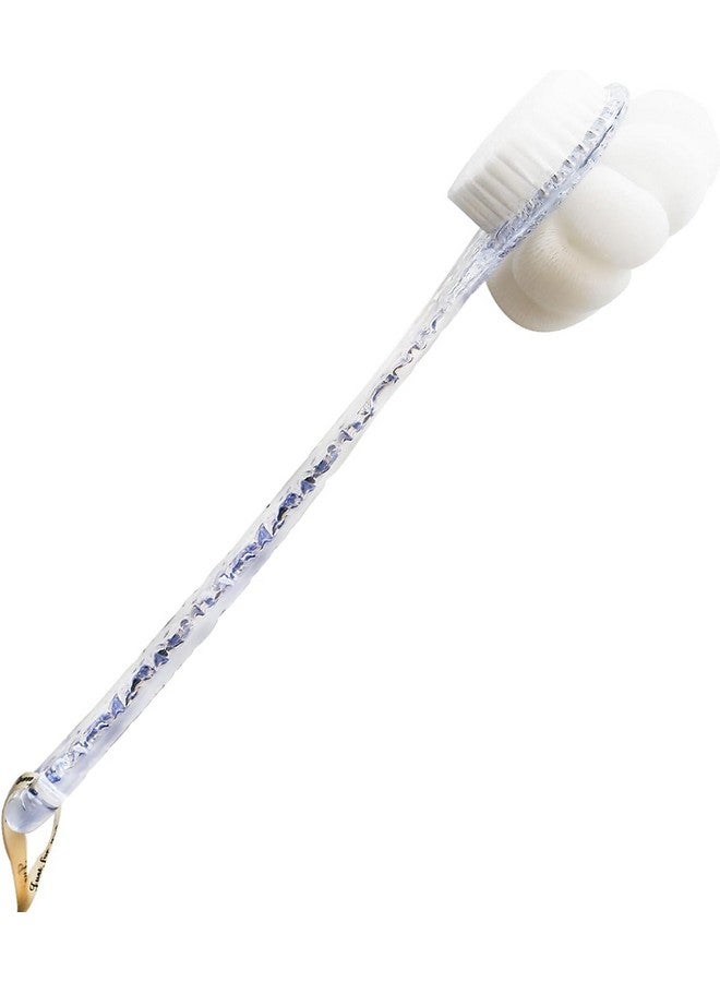 NILKANTH Upgrand Shower Body Brush,Soft Bristles and Loofah/Mesh Sponge Ball Long Handle Bath Brush Back Scrubber for Gentle Skin Exfoliating and Cleaning (White) - Image 1