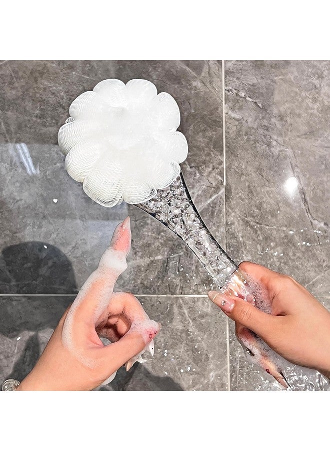 NILKANTH Upgrand Shower Body Brush,Soft Bristles and Loofah/Mesh Sponge Ball Long Handle Bath Brush Back Scrubber for Gentle Skin Exfoliating and Cleaning (White) - Image 5