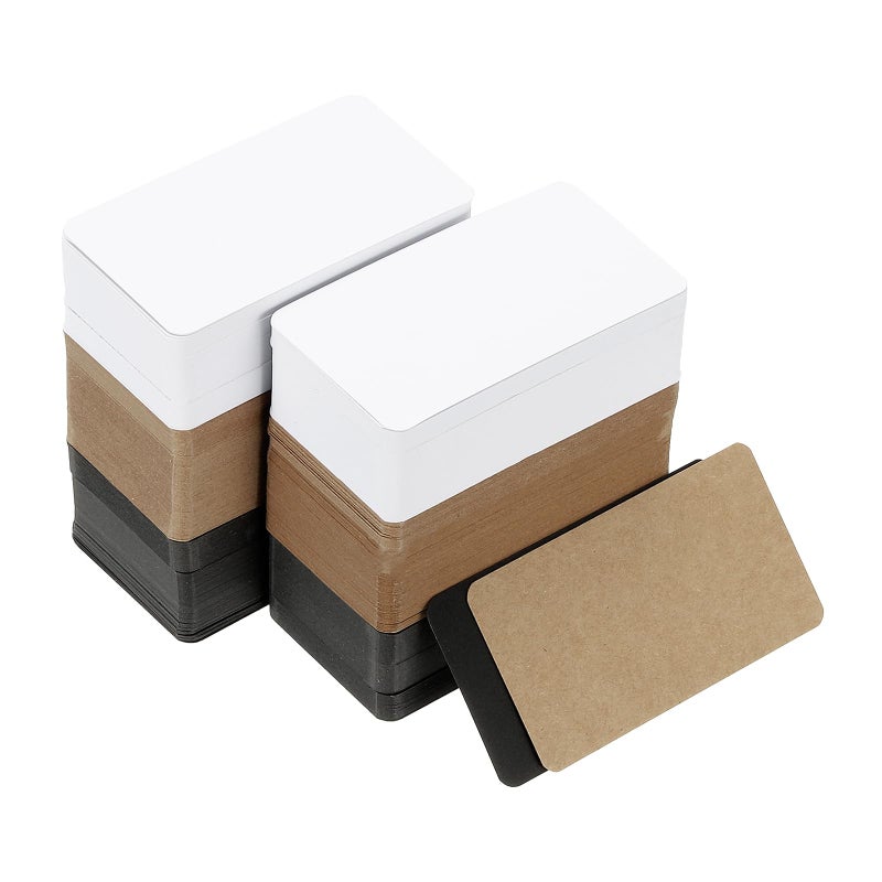 PATIKIL 3.5"x2" Blank Paper Business Cards, 600 Pack Small Index Flash Cards Words Message Note Card Mini Paper Tags for DIY Craft Scrapbooking, 3 Colors