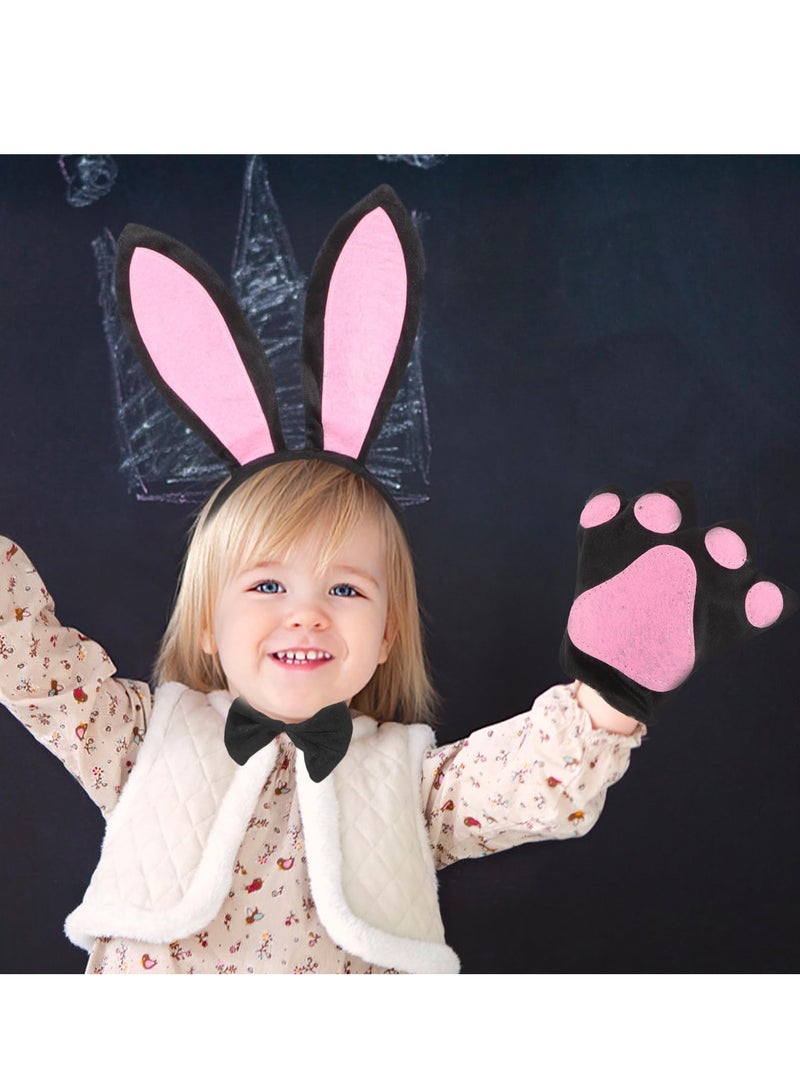 SYOSI Rabbit Ears Headband Halloween Animal Costume, Bunny Tail, Bowtie, Gloves, Tutu Skirt Cosplay Accessories - Image 4