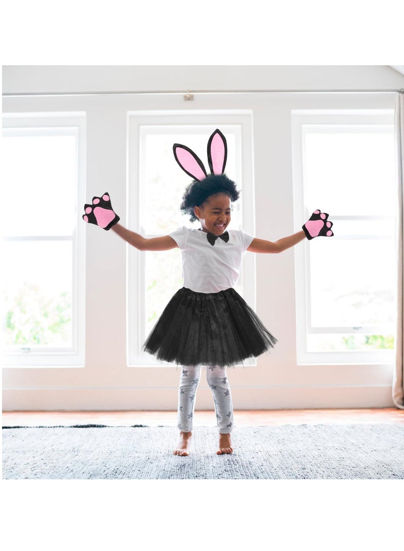 SYOSI Rabbit Ears Headband Halloween Animal Costume, Bunny Tail, Bowtie, Gloves, Tutu Skirt Cosplay Accessories - Image 5